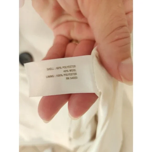 Old Navy Peacoat Women’s Size Extra Small Cream Long Sleeve Hood Lined Pockets - Picture 9 of 9